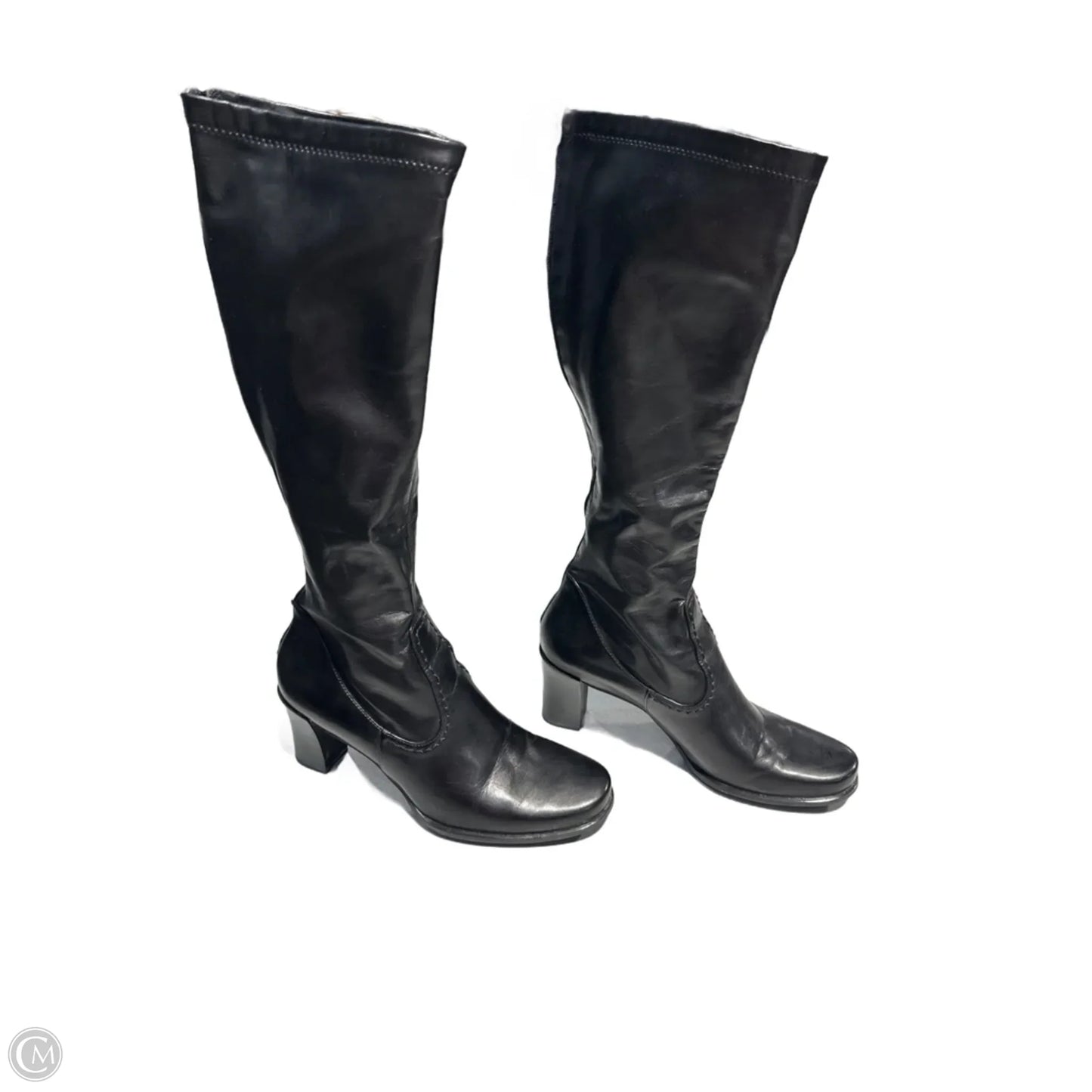 Boots Knee Heels By Franco Sarto In Black, Size: 9