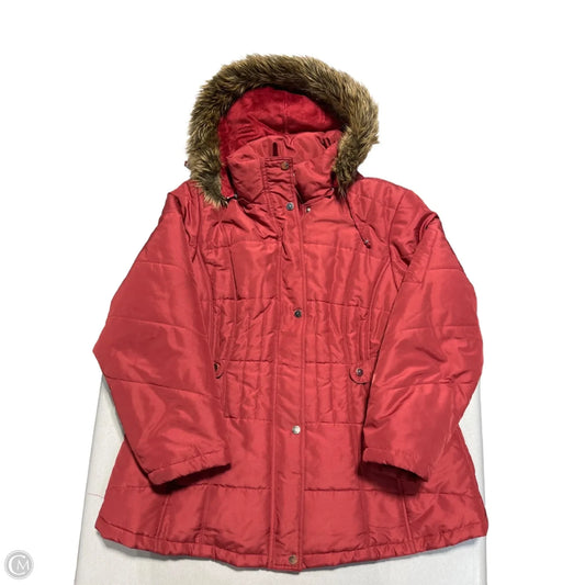 Coat Parka By Cme In Red, Size: 1x