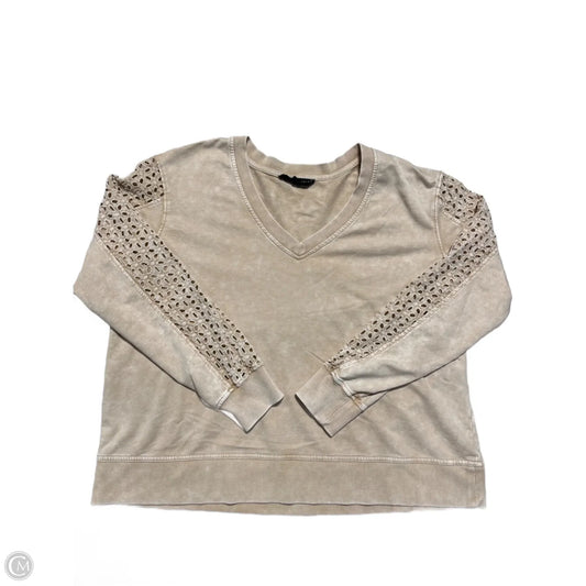 Sweatshirt Crewneck By Jane And Delancey In Tan, Size: M