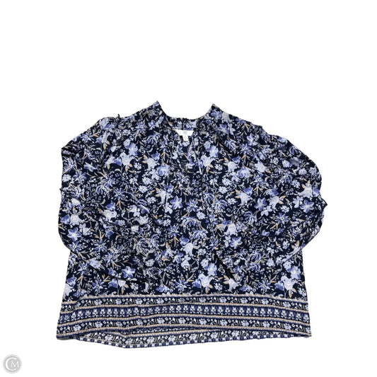Top Long Sleeve By Time And Tru In Floral Print, Size: M