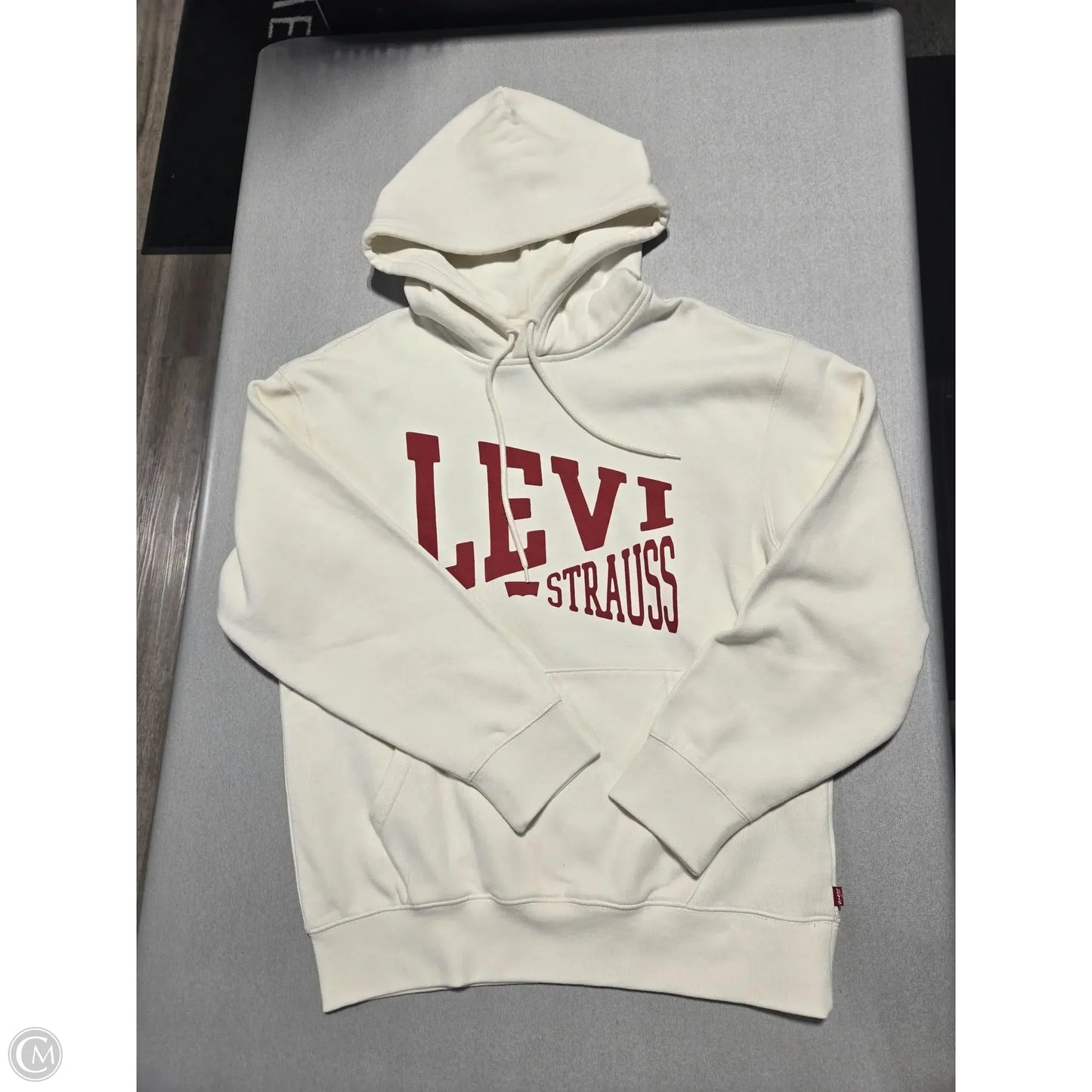 Sweatshirt Hoodie By Levis In White, Size: M