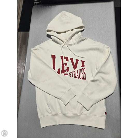 Sweatshirt Hoodie By Levis In White, Size: M