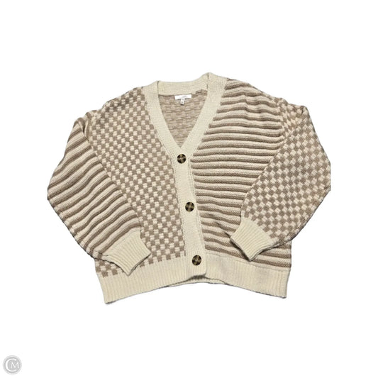 Sweater Cardigan By Maurices In Brown & Cream, Size: Xs