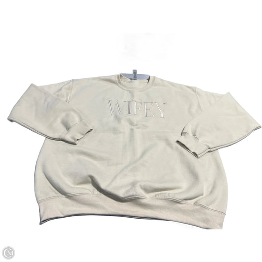 Sweatshirt Crewneck By Gildan In Tan, Size: L