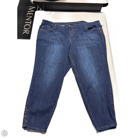 Jeans Cropped By Cj Banks In Blue Denim, Size: 24