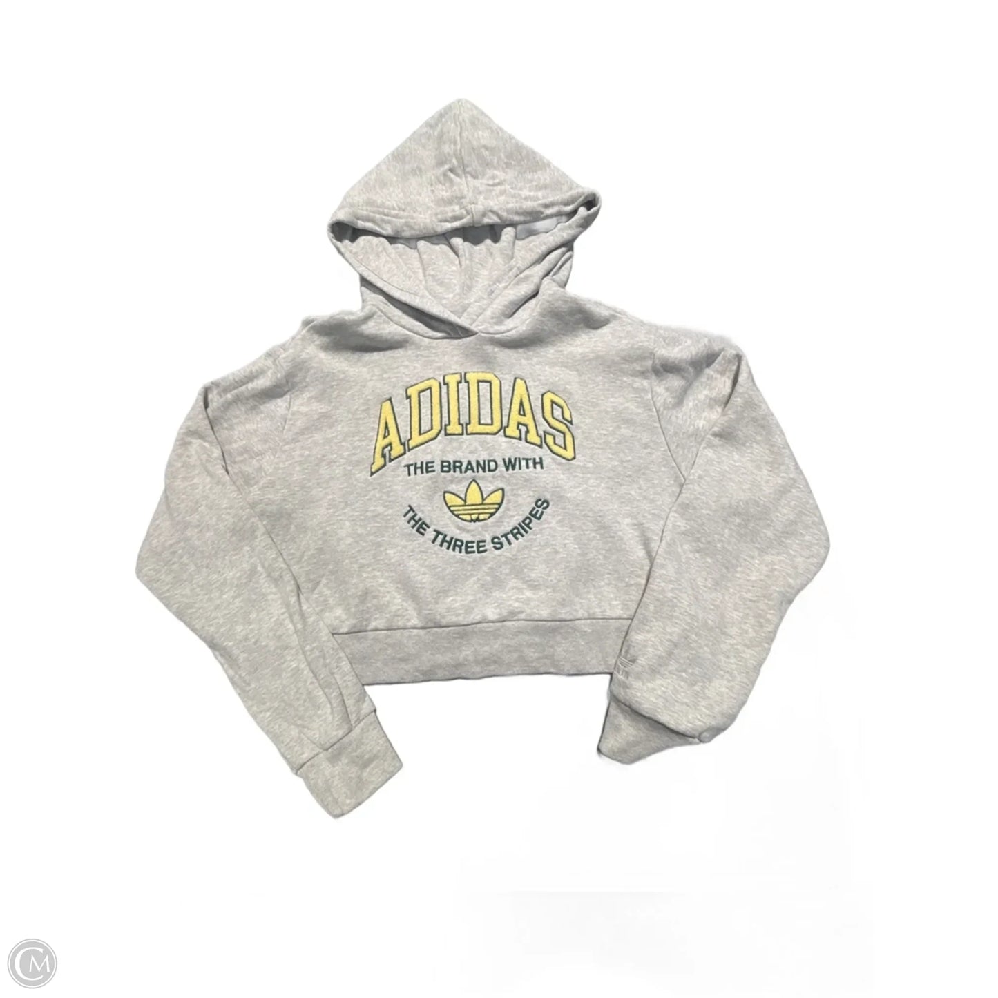 Sweatshirt Hoodie By Adidas In Grey, Size: M