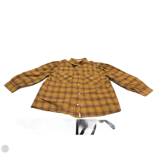 Top Long Sleeve By Entro In Brown, Size: L