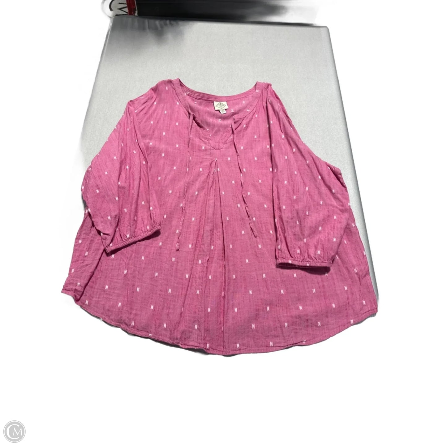 Top 3/4 Sleeve By St Johns Bay In Pink, Size: 1x