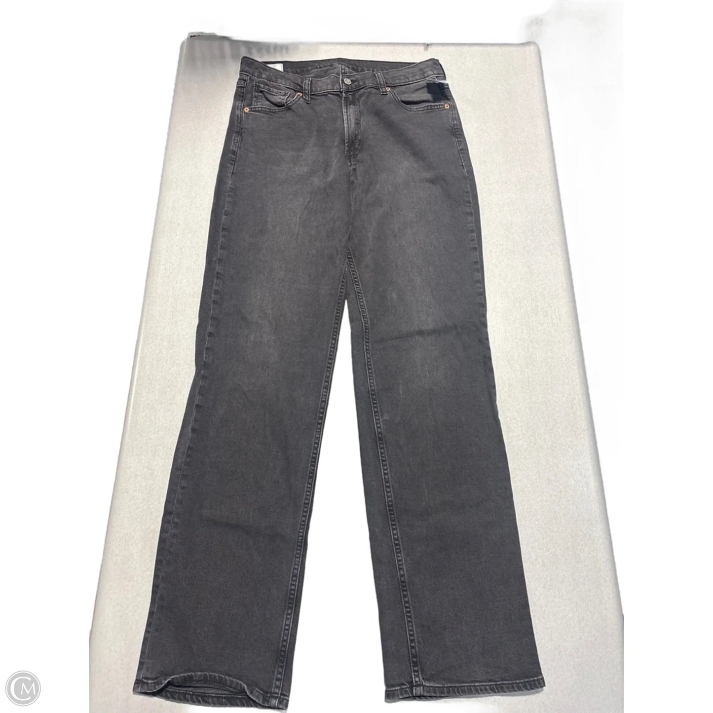 Jeans Straight By Gap In Black Denim, Size: 10l