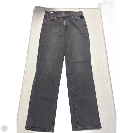 Jeans Straight By Gap In Black Denim, Size: 10l