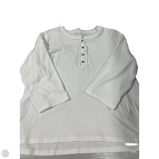 Top 3/4 Sleeve By Talbots In White, Size: Xlp