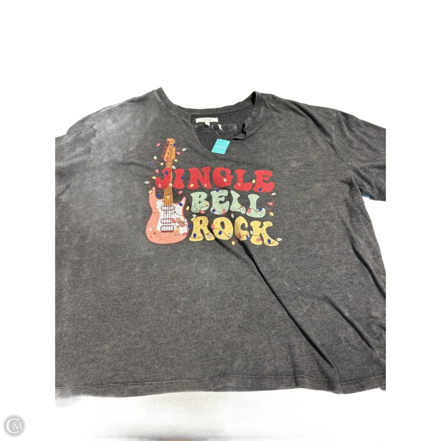 Top Short Sleeve By Maurices In Grey, Size: 1x