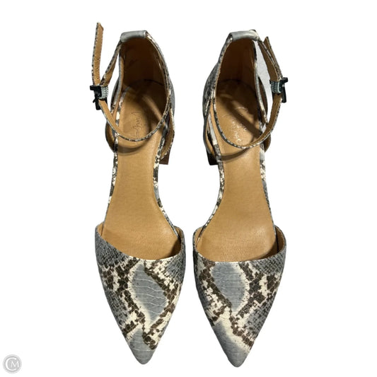 Shoes Heels Block By Crown Vintage In Snakeskin Print, Size: 8.5