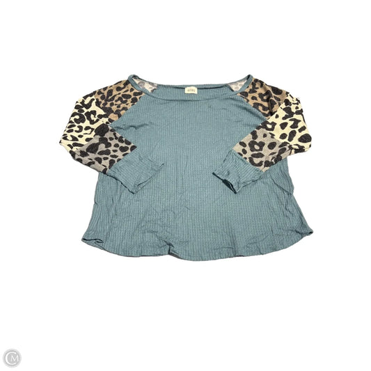 Top Long Sleeve By Bibi In Teal, Size: L