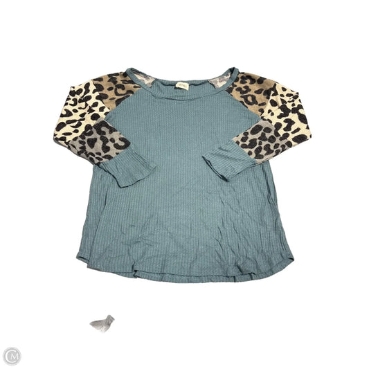 Top Long Sleeve By Bibi In Teal, Size: S