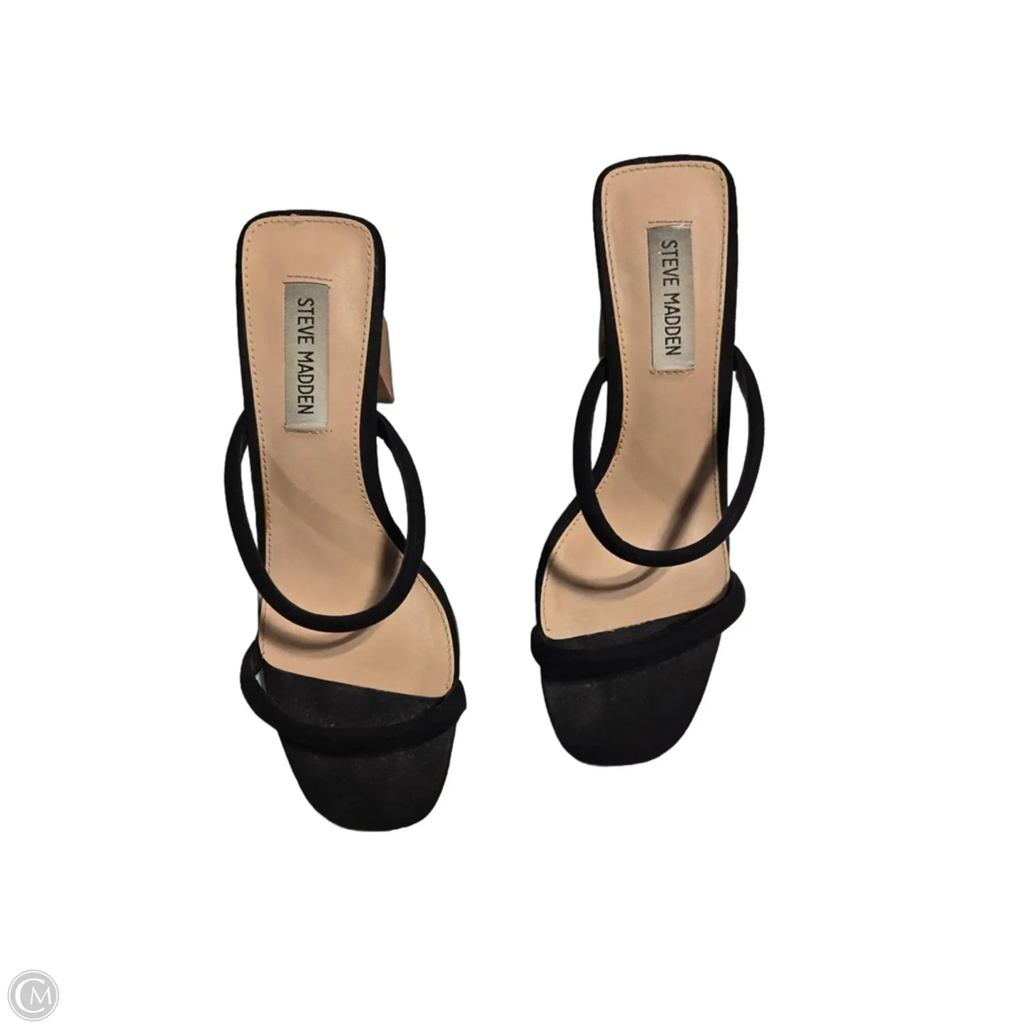 Sandals Heels Block By Steve Madden In Black, Size: 6.5