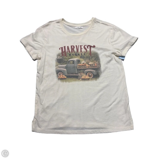 Top Short Sleeve Basic By Maurices In Cream, Size: M