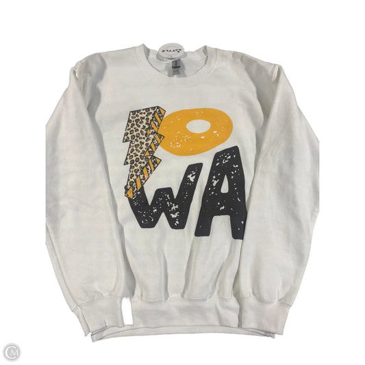 Sweatshirt Crewneck By Gildan In White, Size: S