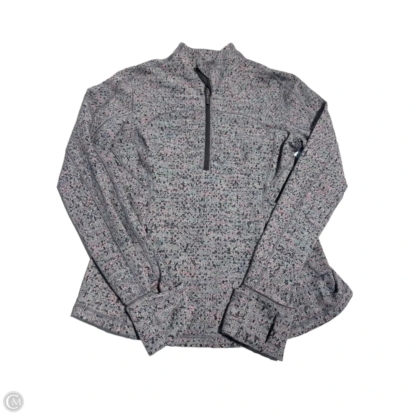 Athletic Top Long Sleeve Collar By Lululemon In Grey, Size: 8