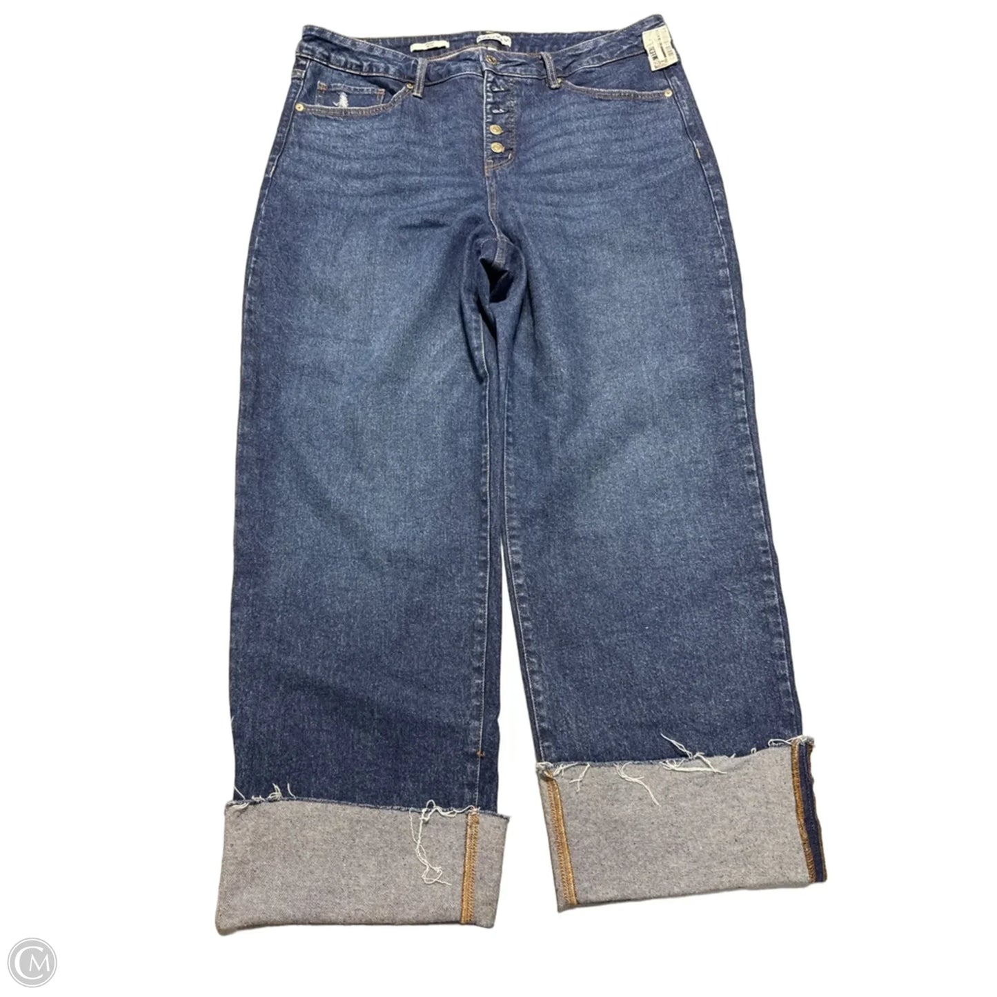Jeans Cropped By Ava & Viv In Blue Denim, Size: 16