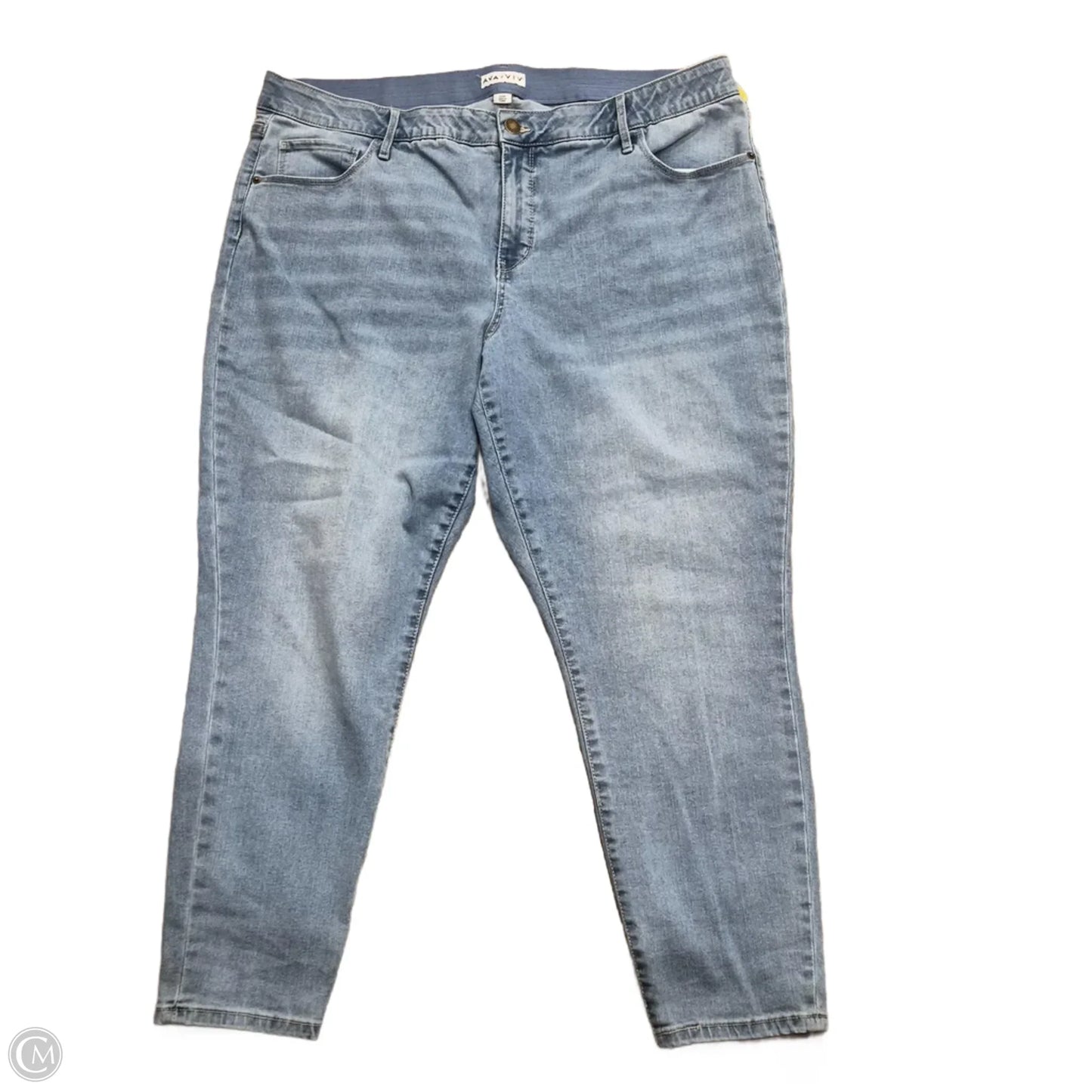 Jeans Skinny By Ava & Viv In Blue Denim, Size: 22w