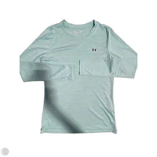 Athletic Top Long Sleeve Crewneck By Under Armour In Teal, Size: M