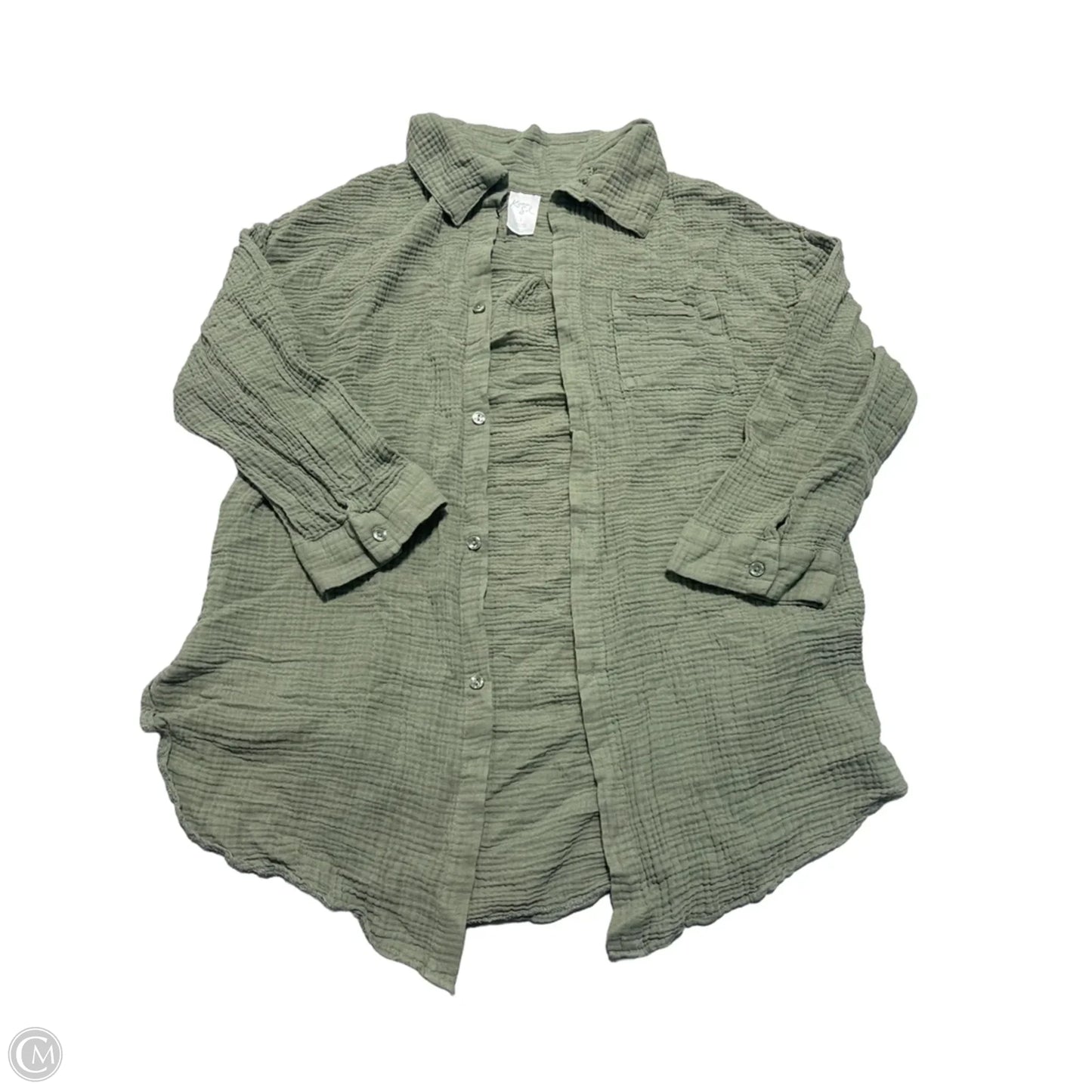 Top Long Sleeve By Kona Sol In Green, Size: S