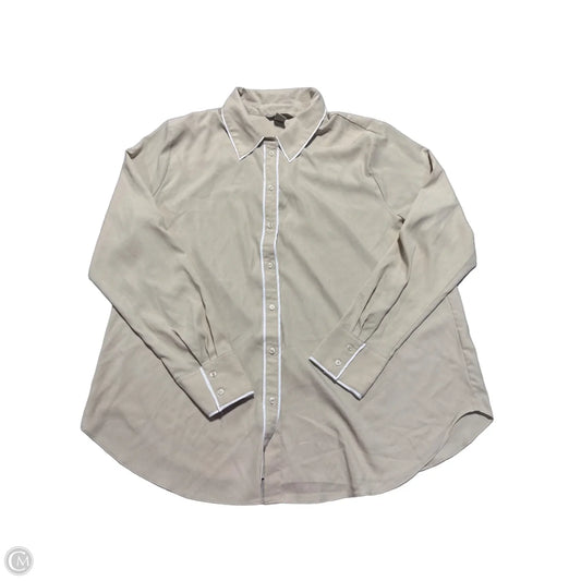 Blouse Long Sleeve By H&m In Tan, Size: Xl