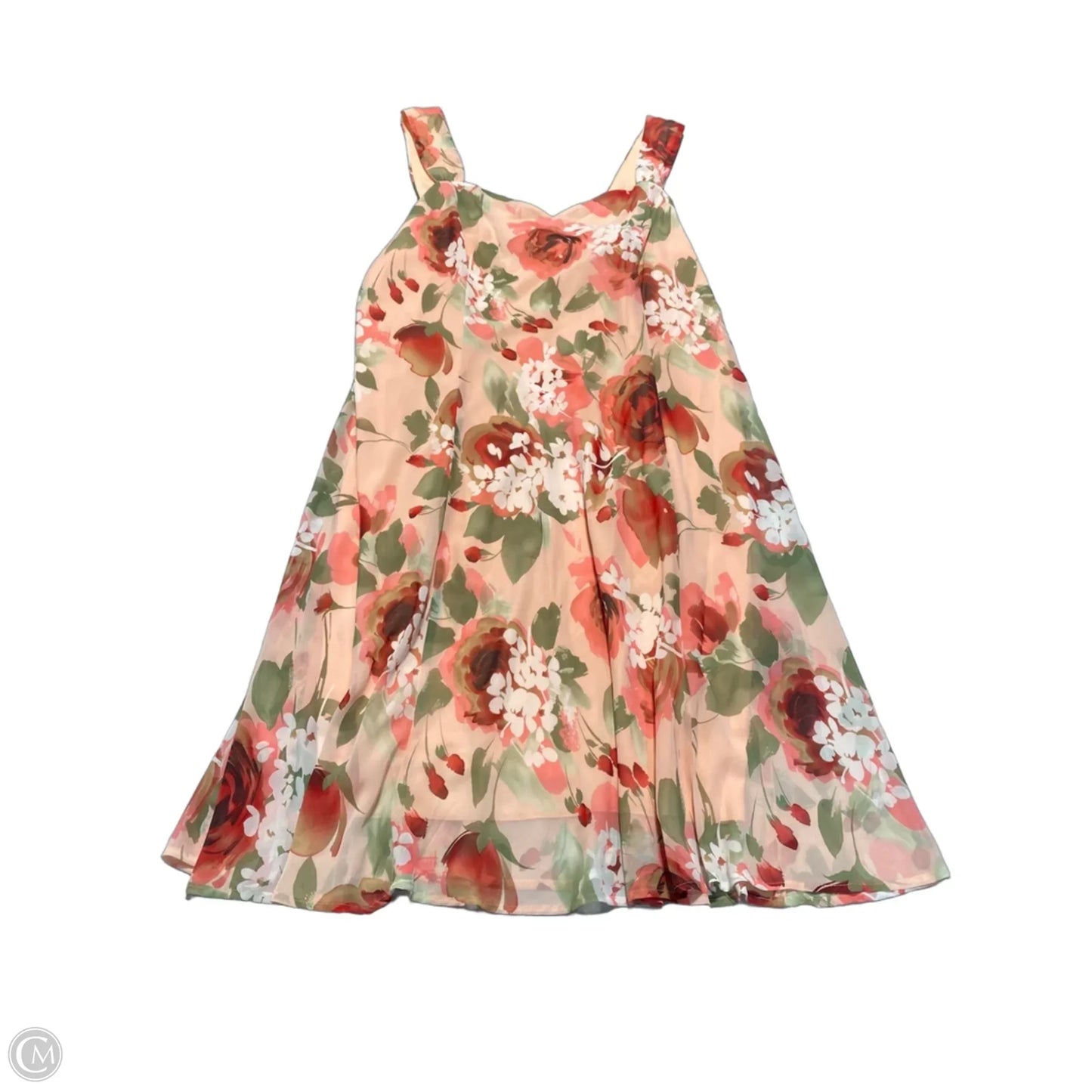 Dress Casual Midi By Connected Apparel In Peach, Size: 2x