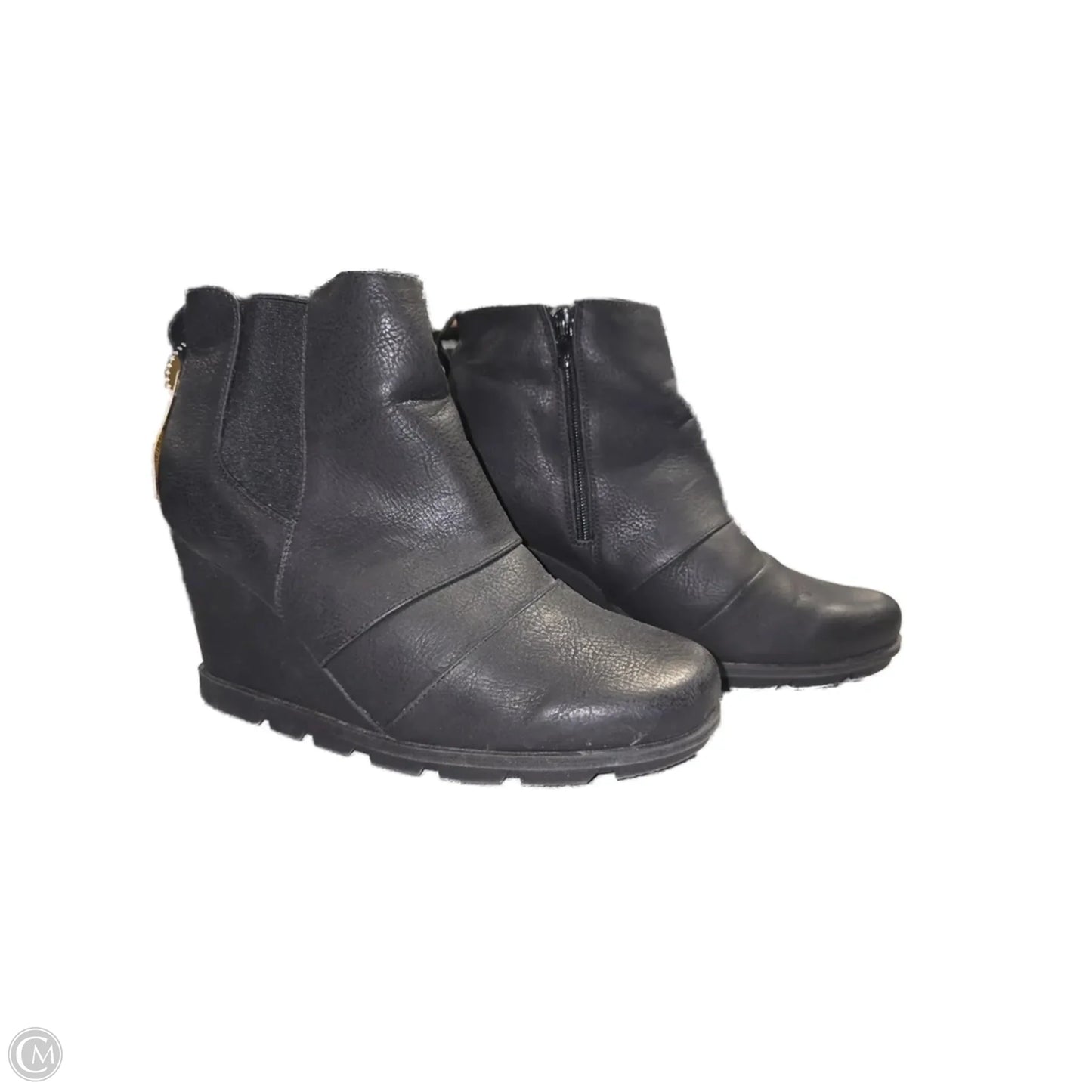 Boots Ankle Heels By Vintage In Black, Size: 9.5