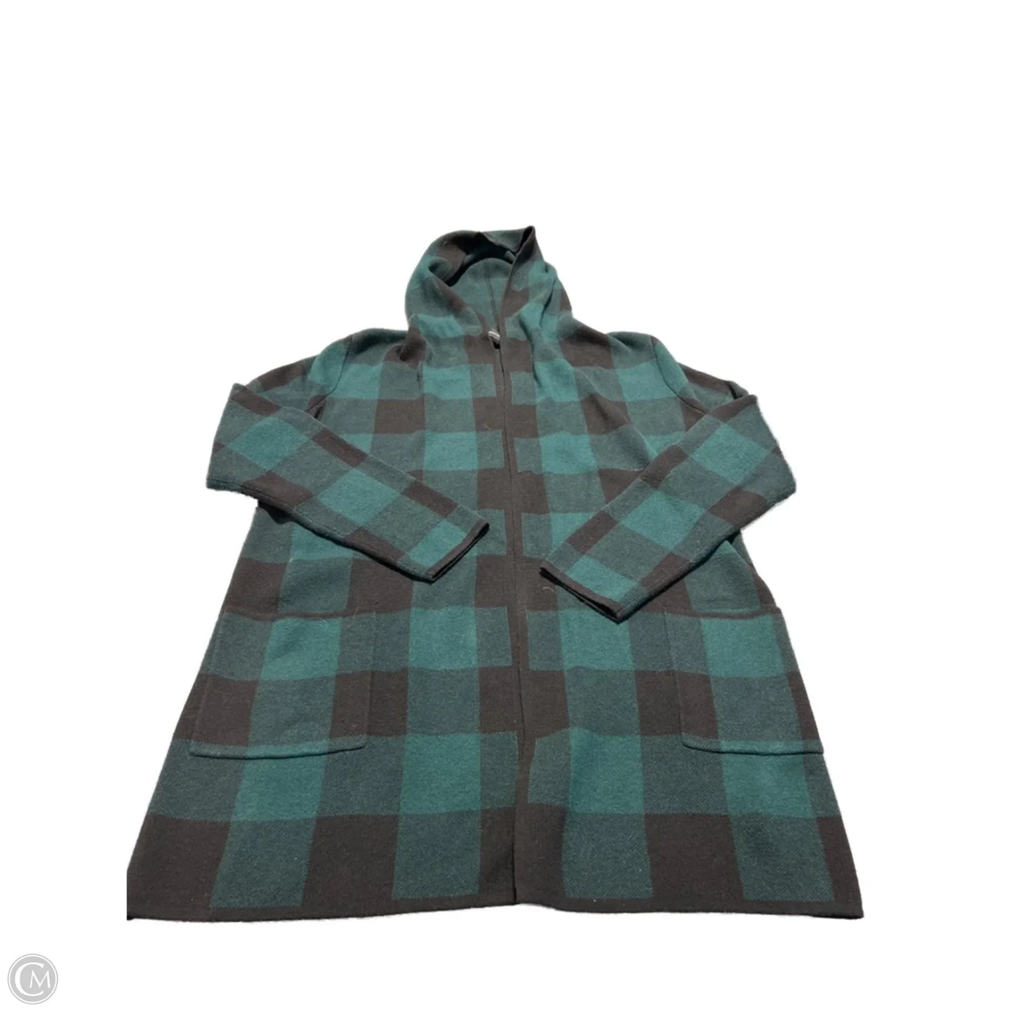 Cardigan By Adrienne Vittadini In Black & Green, Size: L