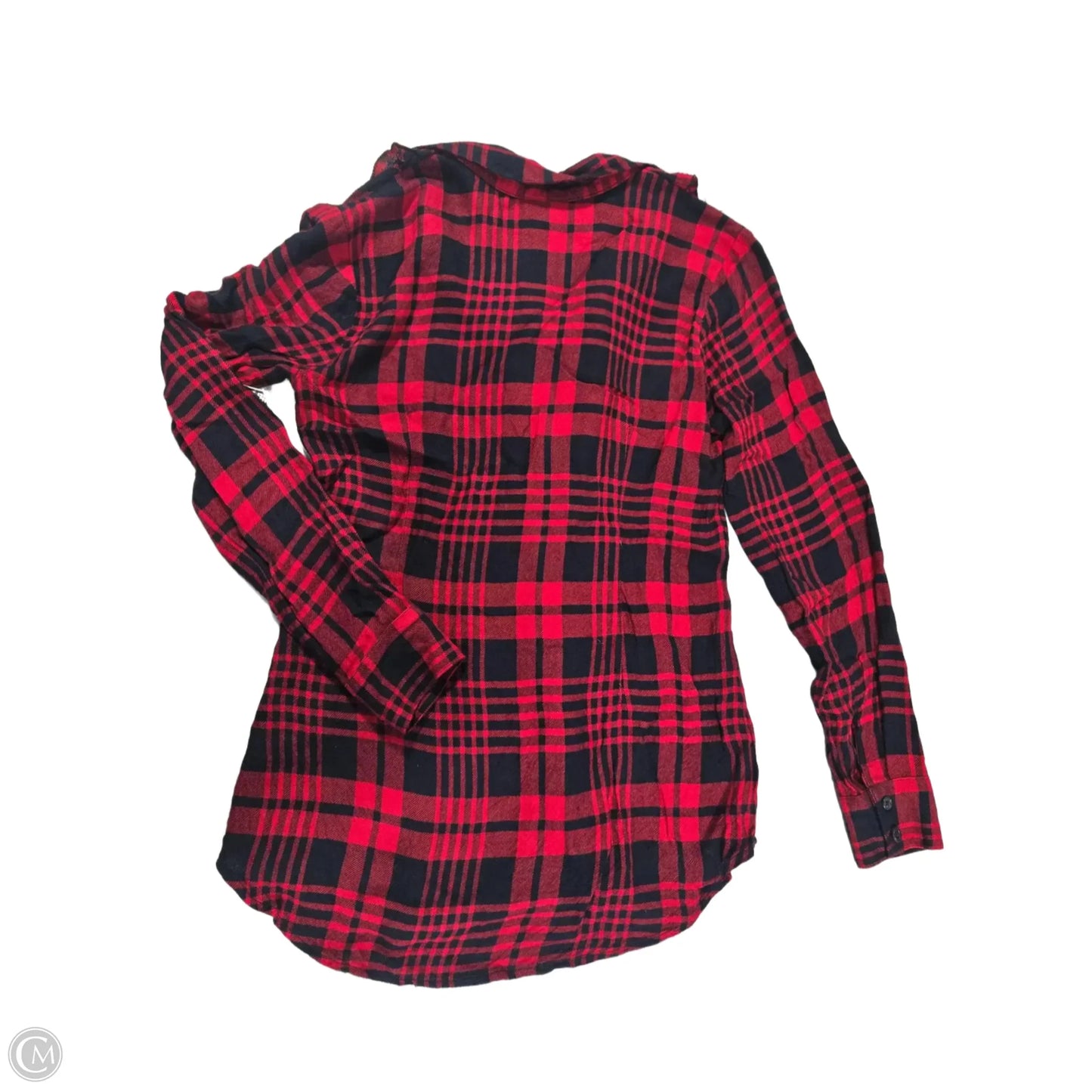 Blouse 3/4 Sleeve By Cabi In Plaid Pattern, Size: Xs