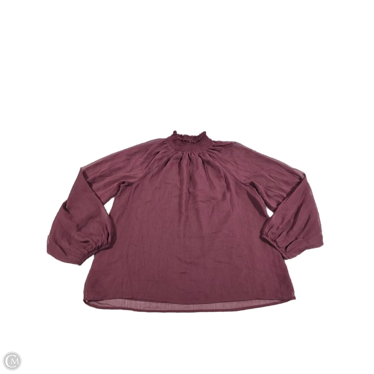 Blouse Long Sleeve By Joie In Maroon, Size: L
