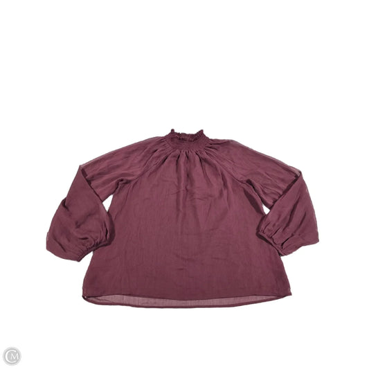 Blouse Long Sleeve By Joie In Maroon, Size: L