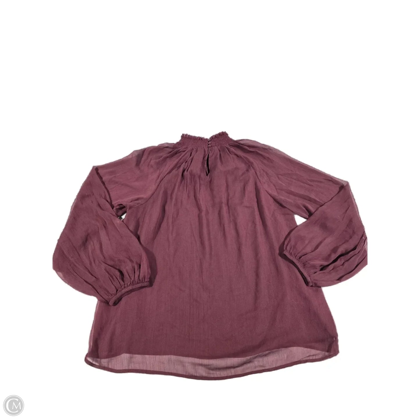 Blouse Long Sleeve By Joie In Maroon, Size: L