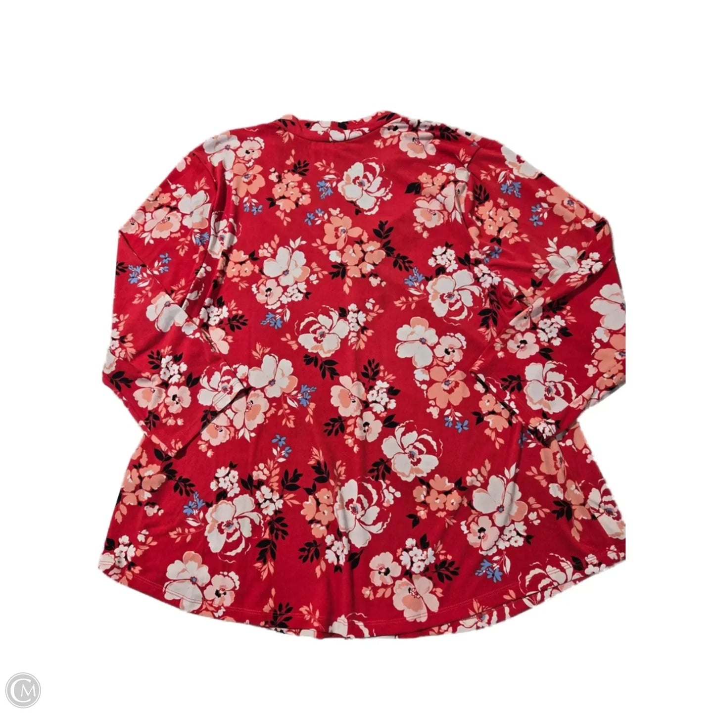 Blouse 3/4 Sleeve By Charter Club In Red, Size: Xxl