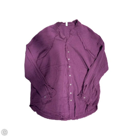 Blouse Long Sleeve By Zenana Outfitters In Purple, Size: S