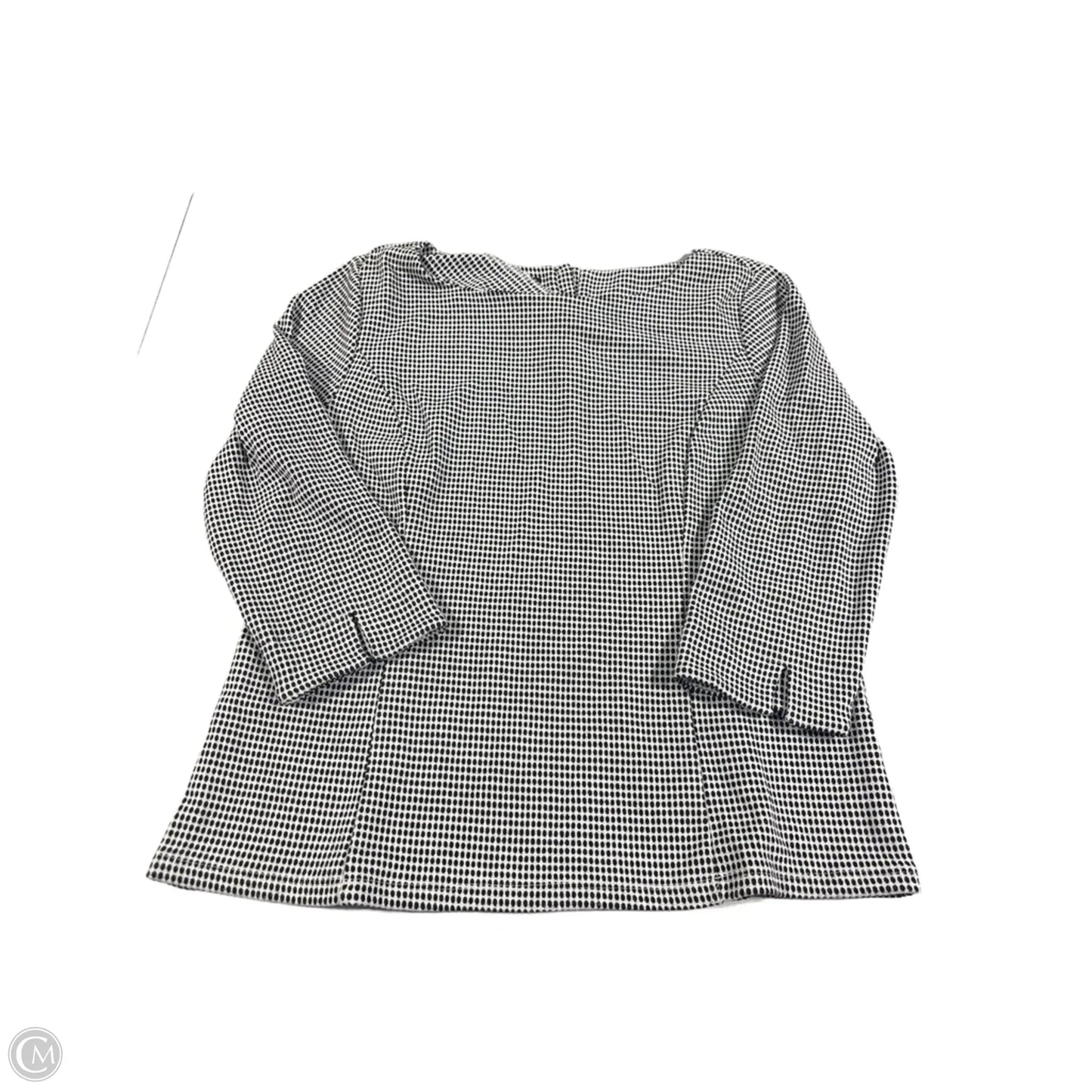 Blouse 3/4 Sleeve By Talbots In Black & White, Size: L