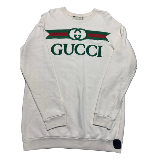 Sweatshirt Luxury Designer By Gucci In Cream, Size: Xxl