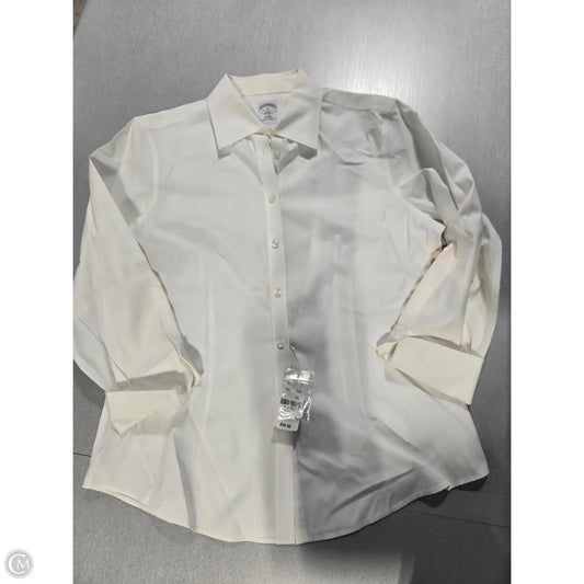 Blouse Long Sleeve By Brooks Brothers In White, Size: M