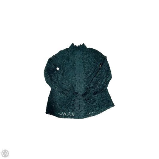Blouse Long Sleeve By Cable And Gauge In Green, Size: M