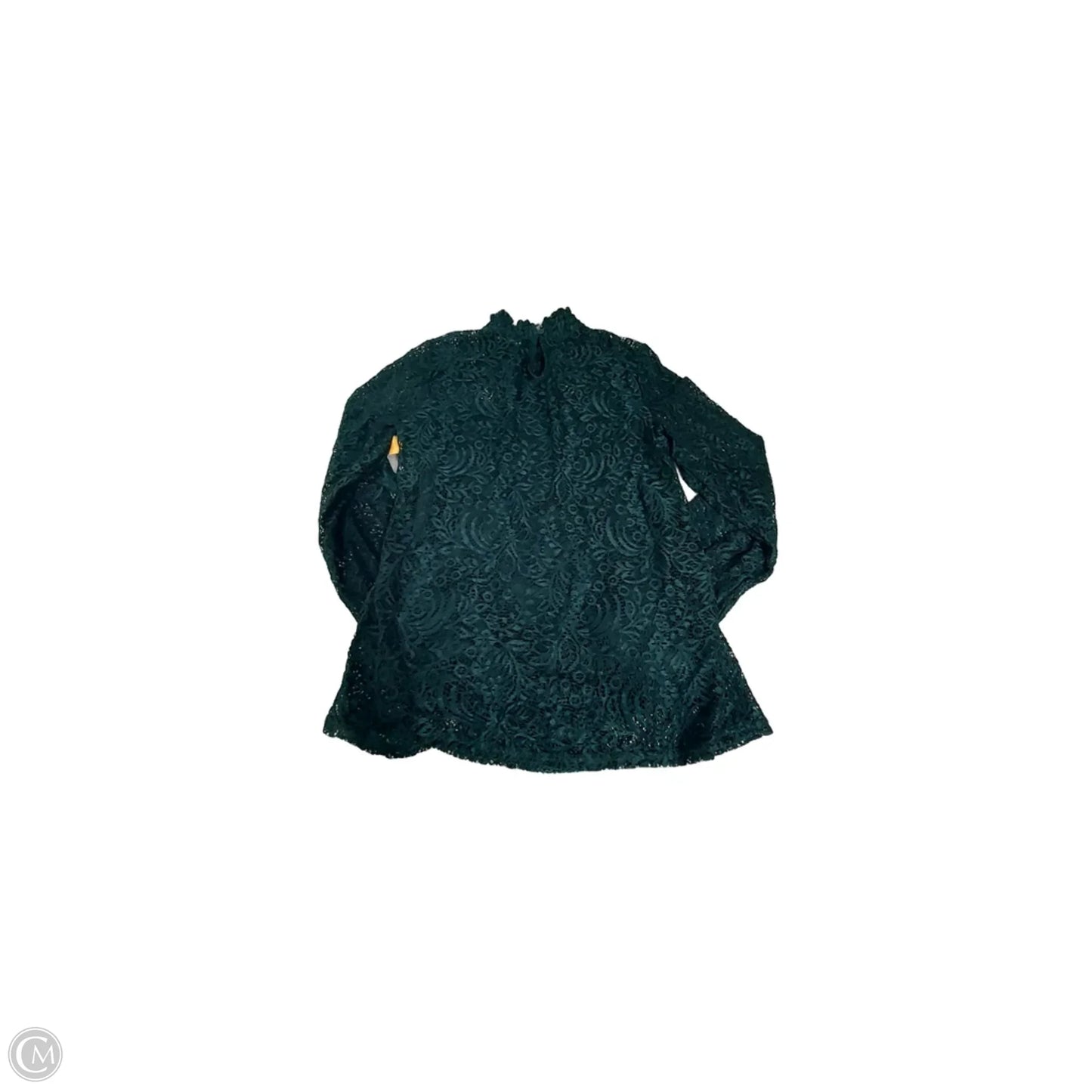 Blouse Long Sleeve By Cable And Gauge In Green, Size: M