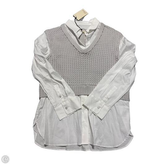 Vest Sweater By Elan In Grey, Size: M