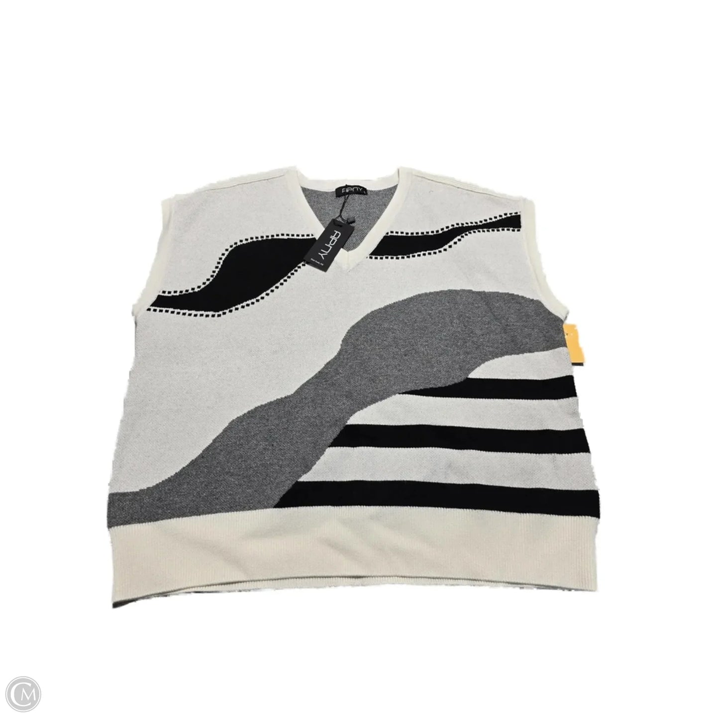 Vest Sweater By Ap Sport In Black & White, Size: L