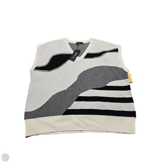 Vest Sweater By Ap Sport In Black & White, Size: L
