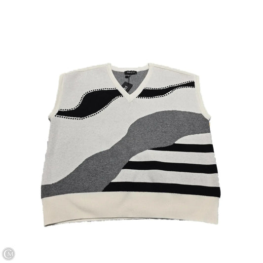 Vest Sweater By Ap Sport In Black & White, Size: L