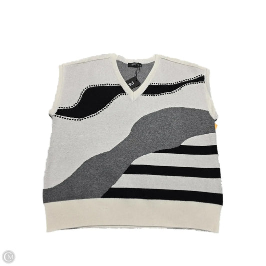 Vest Sweater By Ap Sport In Black & White, Size: M