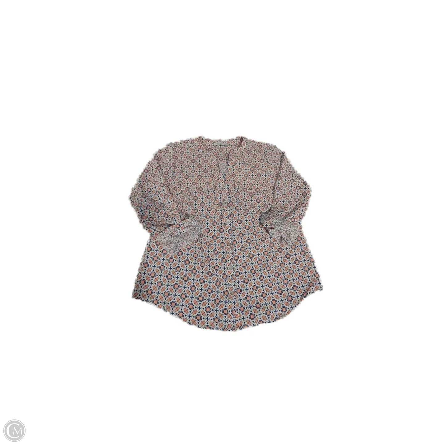 Blouse Long Sleeve By Notations In Geometric Pattern, Size: S