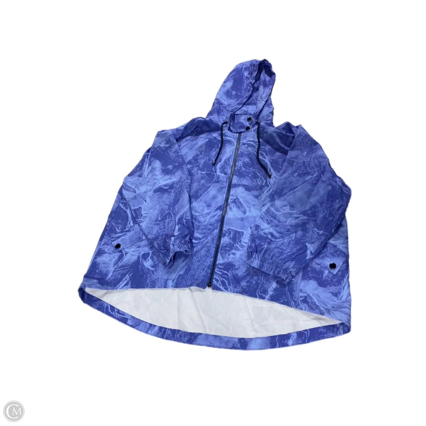 Jacket Windbreaker By Chicos In Blue, Size: 1x