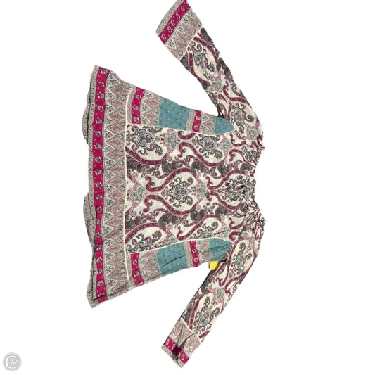Blouse Long Sleeve By Lucky Brand In Paisley Print, Size: M